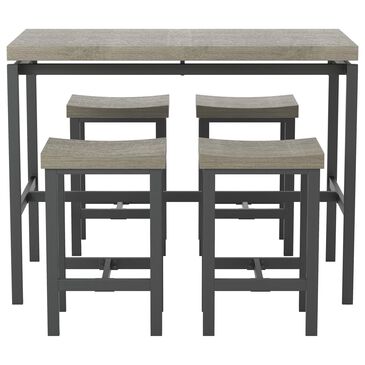 Furniture of America Coleman 5-Piece Counter Height Dining Set in Black/Natural Tone, , large