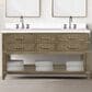 Lexora Home Norwalk 60" Double Bathroom Vanity in Grey Oak with White Quartz Top and Rectangular Sinks, , large