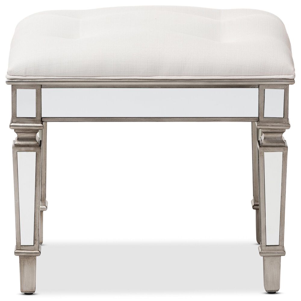 Baxton Studio Marielle Ottoman in Off-White, , large