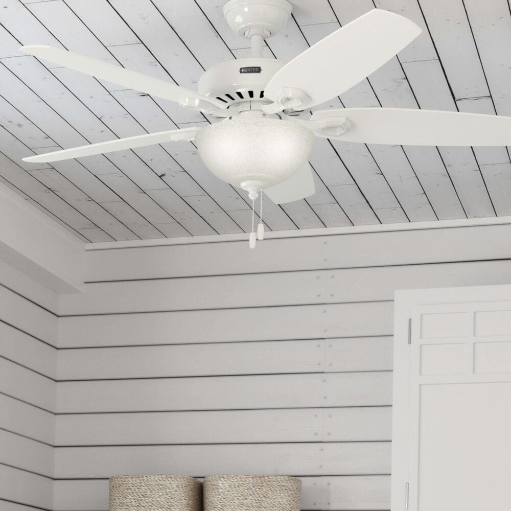 Hunter Builder Deluxe 52&quot; Ceiling Fan with Lights in White, , large