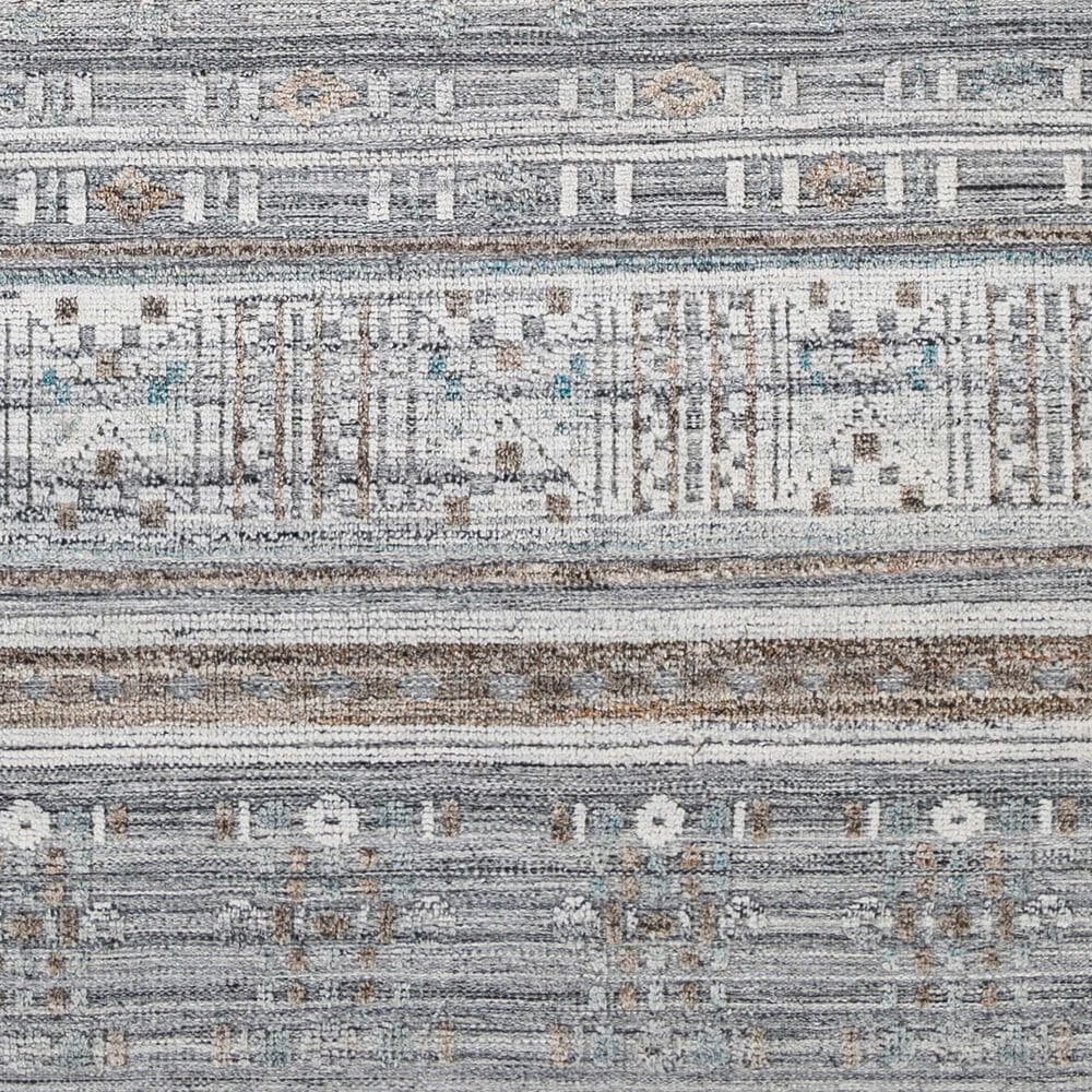 Surya Pompei 5&#39; x 7&#39;6&quot; White, Black, Metallic Silver, Gray, Brown and Sky Blue Area Rug, , large