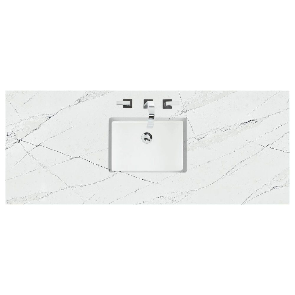 James Martin Vanities Hudson 60" Single Bathroom Vanity in Light Natural Oak with 3 cm Ethereal Noctis Quartz Top, Rectangular Sink and FreePower Wireless Charger, , large