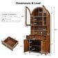 HOMLUX 75" Arched Kitchen Pantry Cabinet with LED Light in Walnut, , large