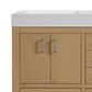37B Alanya 60" Double Bathroom Vanity in Warm Oak with White Composite Stone Top, , large