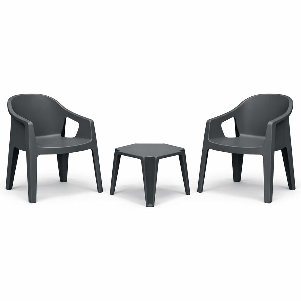 Zentro Living 3-Piece Bistro Set in Charcoal, , large