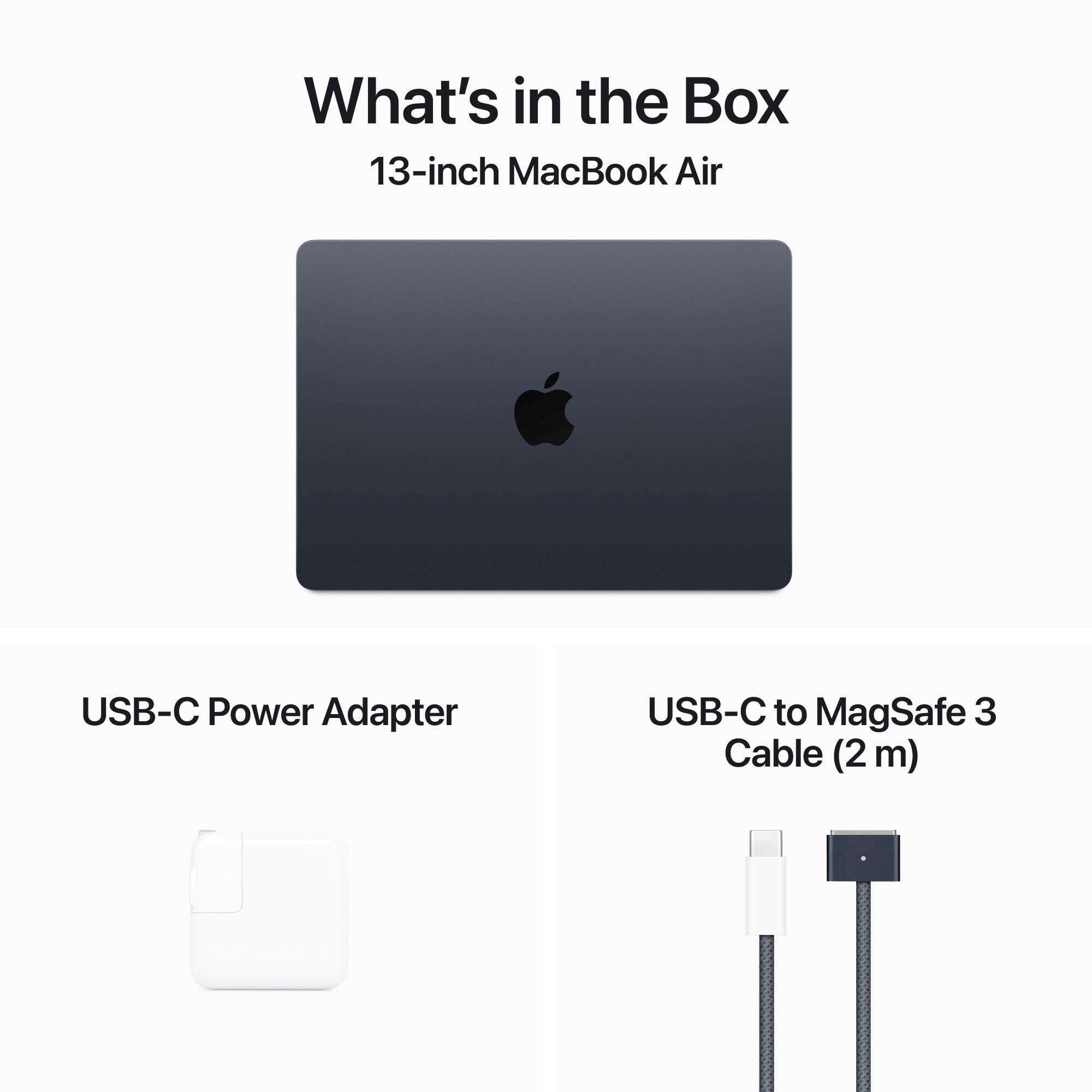 Apple 13 inch MacBook Air Apple M3 chip with 8 core CPU and 10 core GPU 8GB 512GB SSD Midnight Latest Model Shop NFM