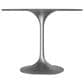Leisuremod Verve 36" Round Dining Table with Sintered Stone Top in Brushed Chrome and Grey - Table Only, , large