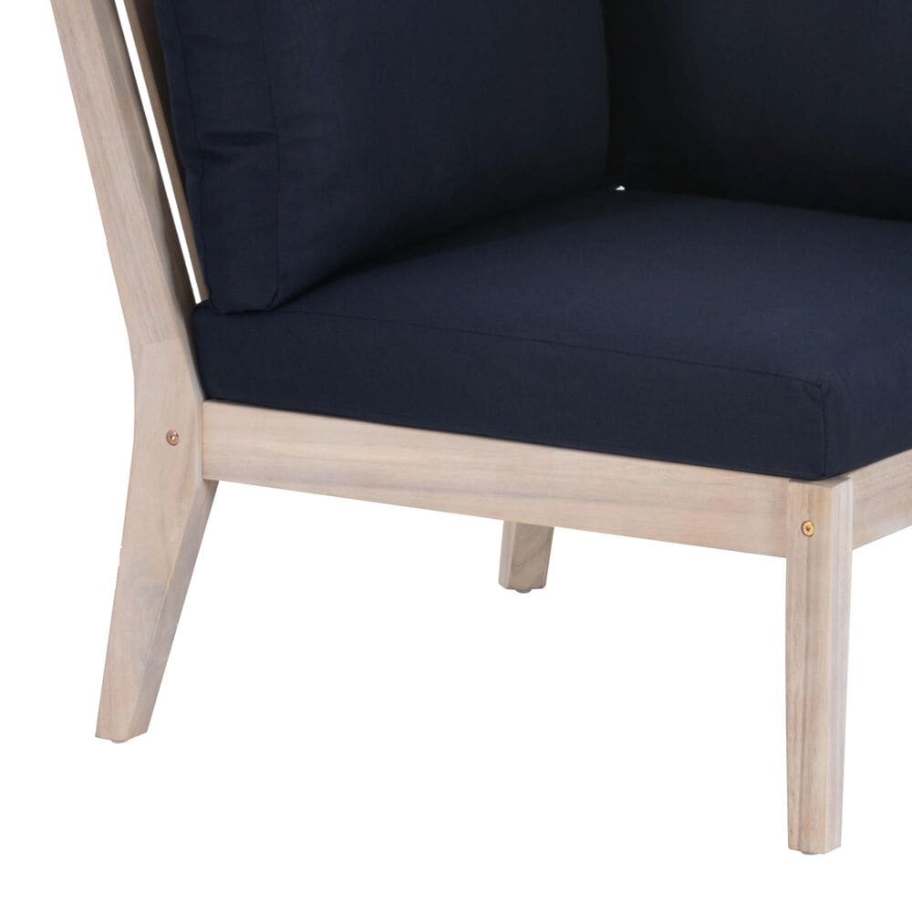 Linon Home Decor Teagon Patio Corner Chair in Navy, , large