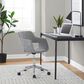 LumiSource Margarite Swivel Task Chair with Grey Fabric Cushion in Chrome, , large
