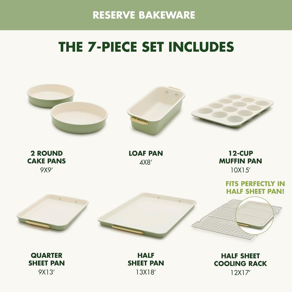 Green Pan Reserve Bakeware 7-Piece Baking Set in Sage, , large