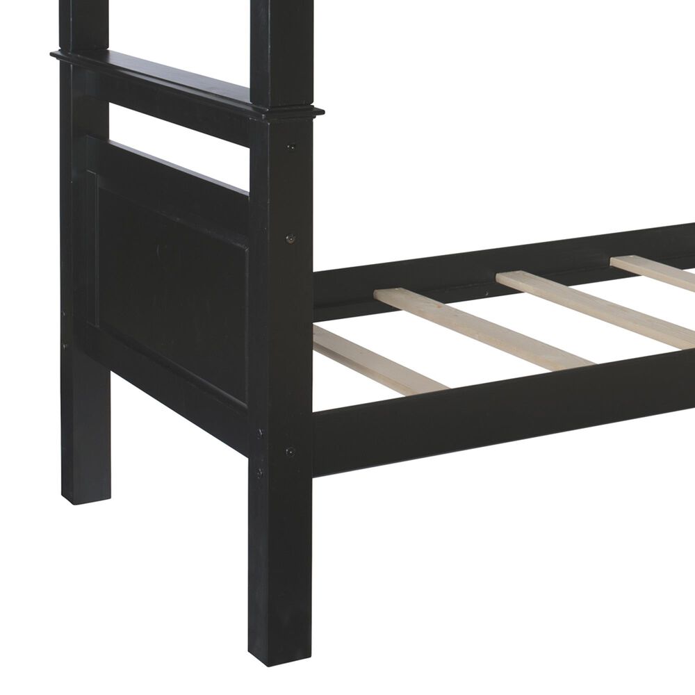 Linon Home Decor Beckett Twin Over Twin Bunk Bed in Black, , large