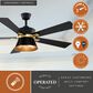 Vaxcel Scottsdale 52" LED Ceiling Fan in Black and Gold, , large