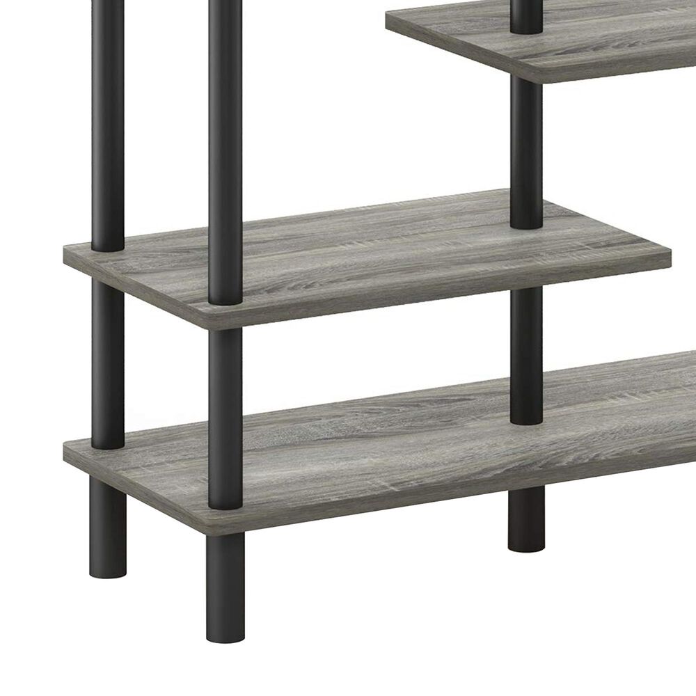 HOMLUX 6-Tier Accent Display Rack in French Oak and Black, , large