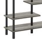 HOMLUX 6-Tier Accent Display Rack in French Oak and Black, , large