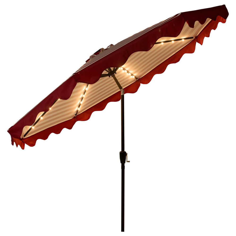 HOMLUX 10' Solar LED Patio Umbrella with Adjustable Tilt and in Red, , large