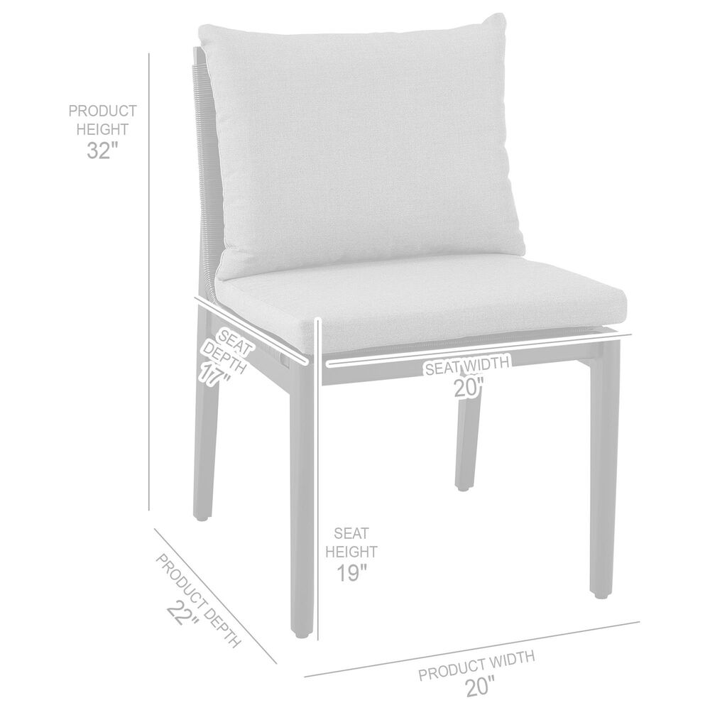 Blue River Grand Outdoor Dining Side Chair with Dark Gray Cushion in Black (Set of 2), , large