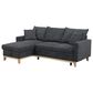 HOMLUX 84.25"W Reversible Sleeper Sectional Sofa with Storage Chaise and Pillows, in Dark Grey, , large