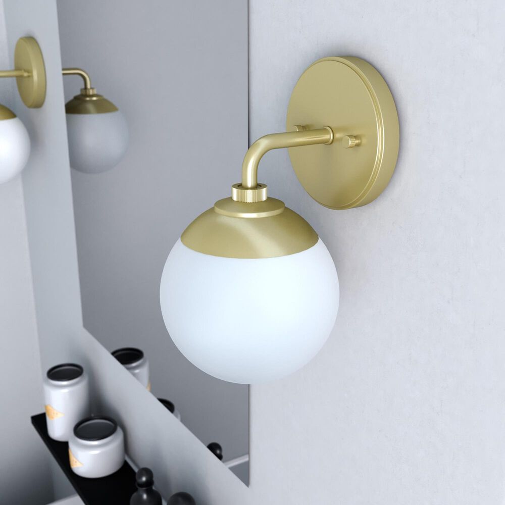 Hunter Hepburn 1-Light Wall Sconce in Painted Modern Brass, , large