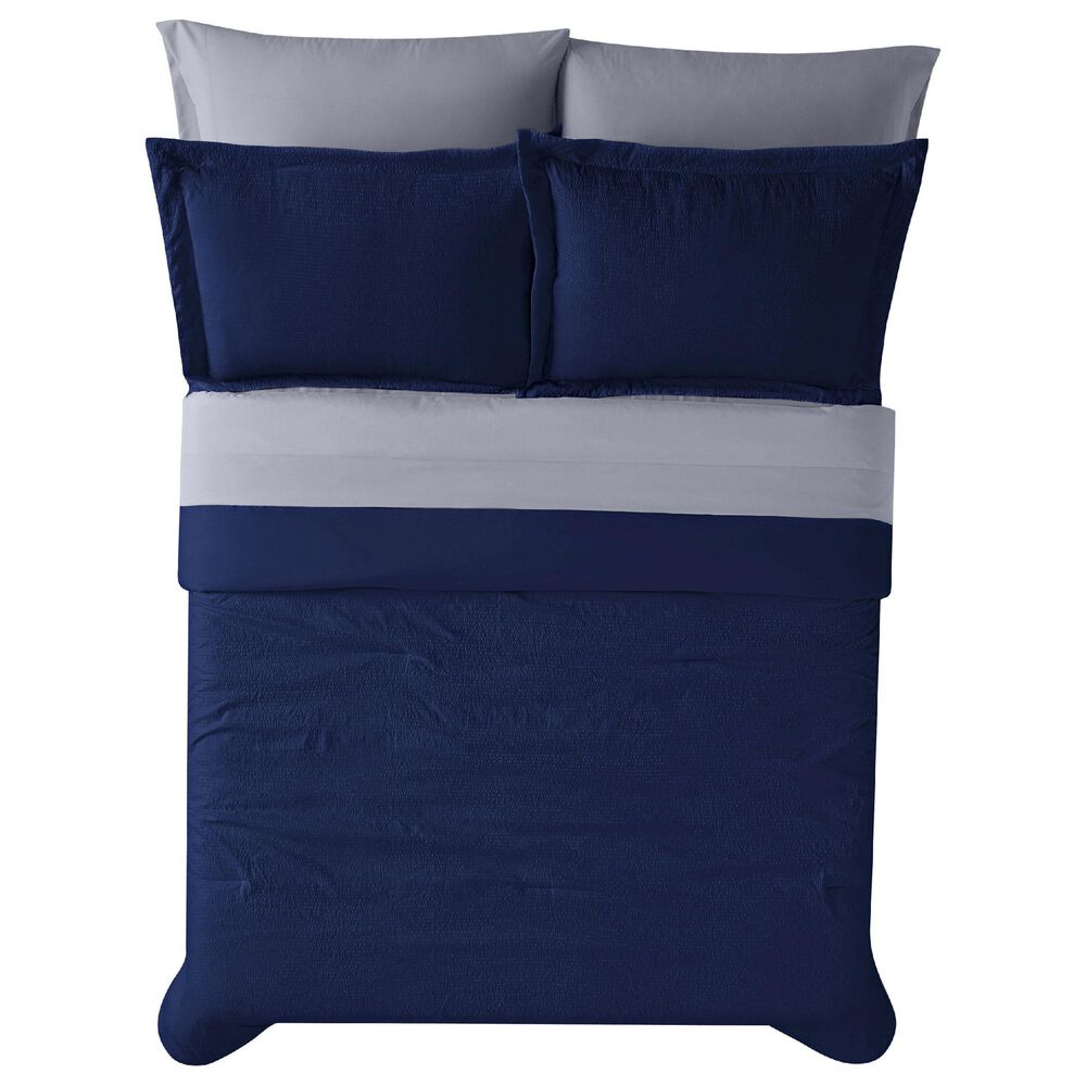 Pem America Truly Calm 7-Piece Queen Bed in a Bag in Navy and Grey, , large