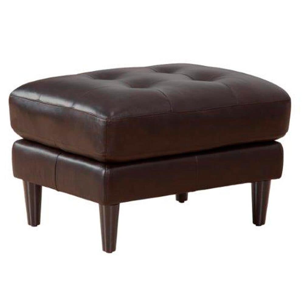 Devon and Claire Ashton Leather Ottoman in Brown, , large