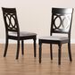 Baxton Studio Lucie Side Chair with Grey Cushion in Espresso Brown (Set of 2), , large