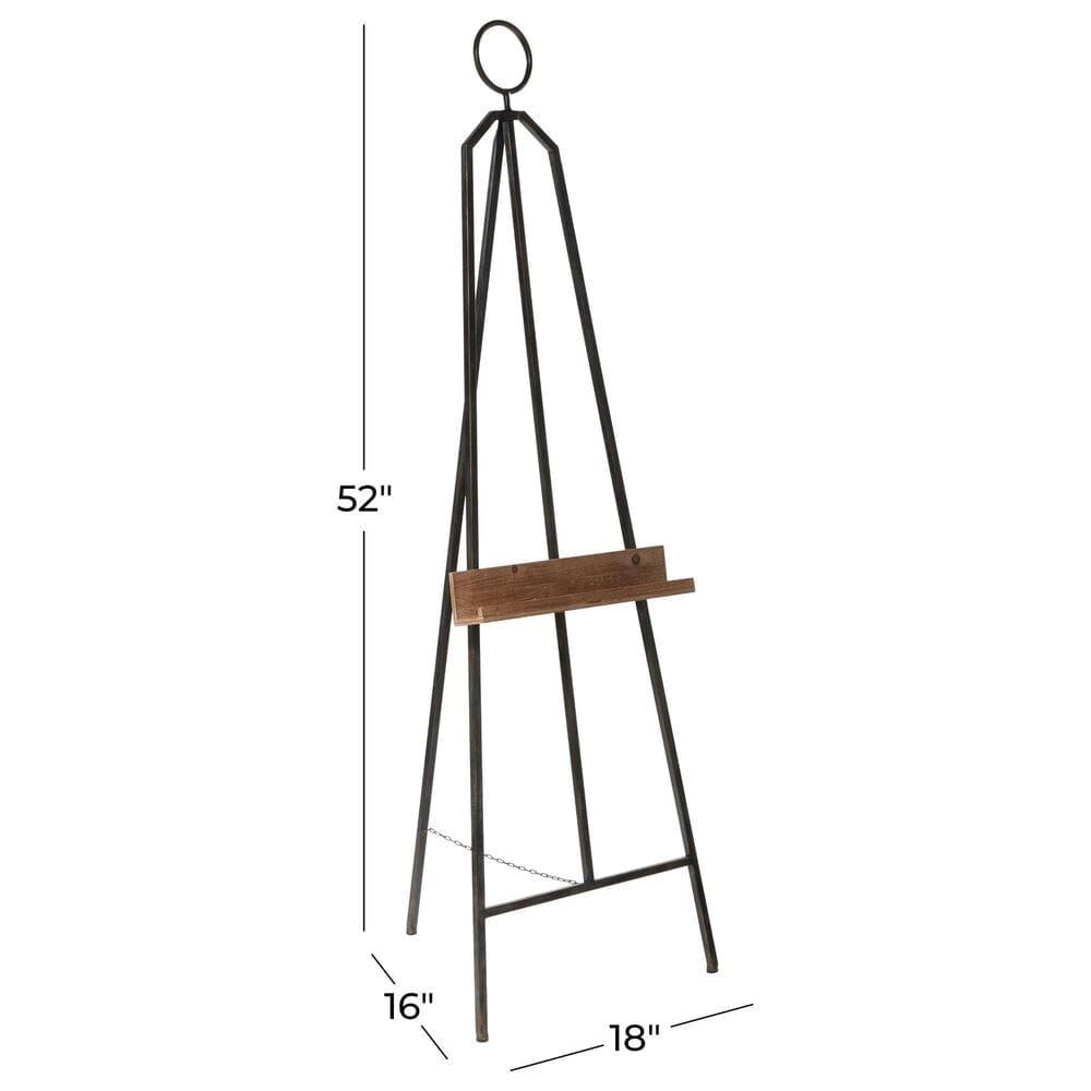 Maple and Jade Large Adjustable Display Easel with Wood Tray in Matte Black and Natural, , large