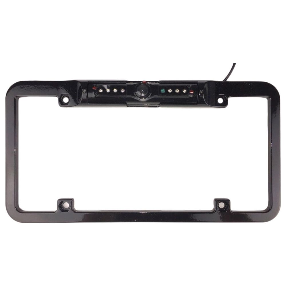 Das Companies Full Frame License Plate Backup Camera with Night Vision and Active Parking Lines in Black, , large