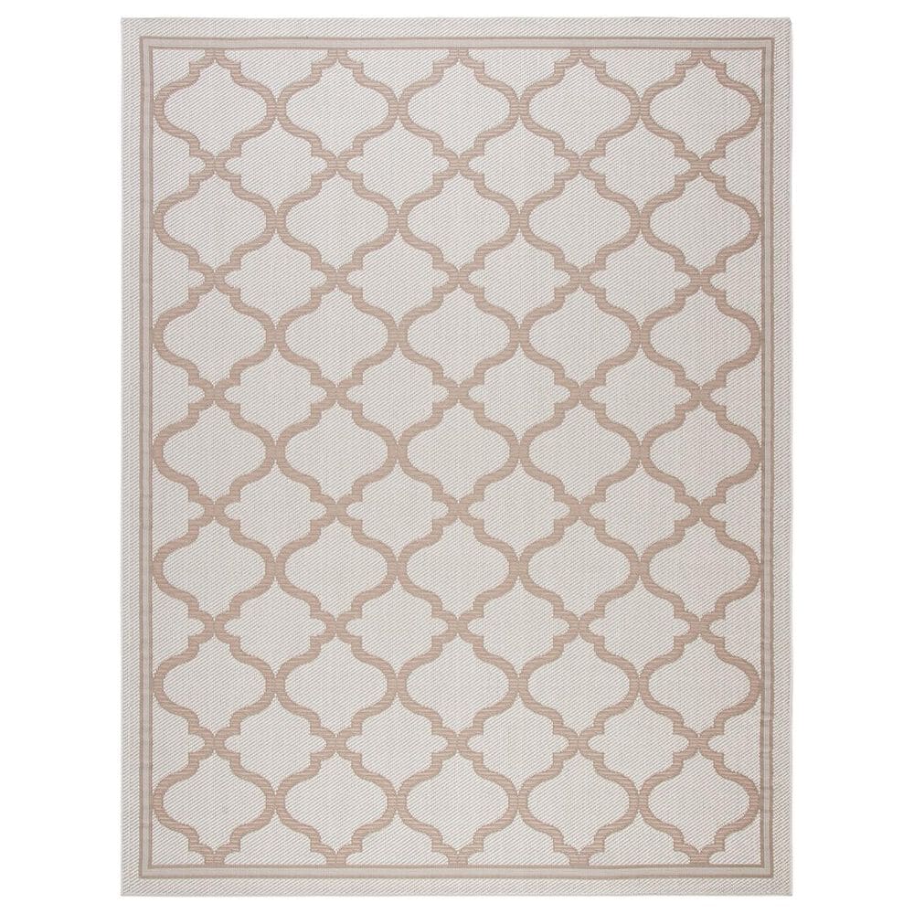 Safavieh Bermuda Geometric 9" x 12" Ivory and Beige Indoor/Outdoor Area Performance Rug, , large