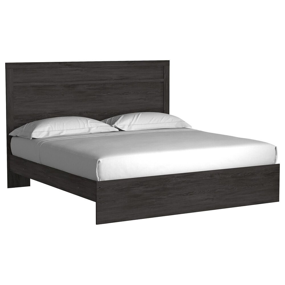 Ashley Belachime 4 Piece King Bedroom Set in Dark Charcoal, , large