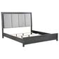 New Heritage Design Odessa Queen Upholstered Bed with Two Nightstands in Charcoal and Silver, , large