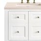 James Martin Vanities Breckenridge 30" Single Bathroom Vanity in Bright White with 3 cm Eternal Marfil Quartz Top and Rectangular Sink, , large