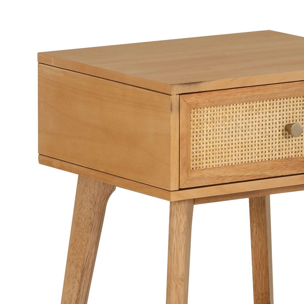 Linon Home Decor Catlett Side Table Nightstand in Natural, , large