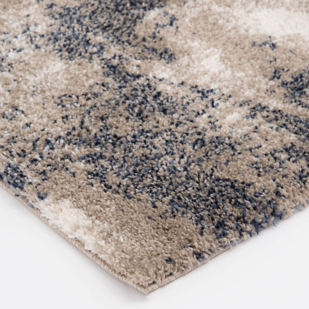 Central Oriental Tulsa Brunsville 7&#39;10&quot; x 9&#39;10&quot; White Sand and Blue Navy Area Rug, , large