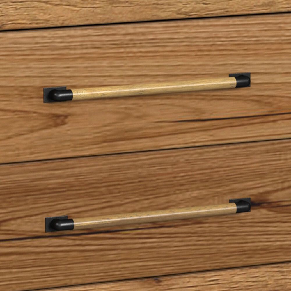 Hawthorne Furniture Norcross 6-Drawer Dresser and Mirror in Hickory and Black, , large