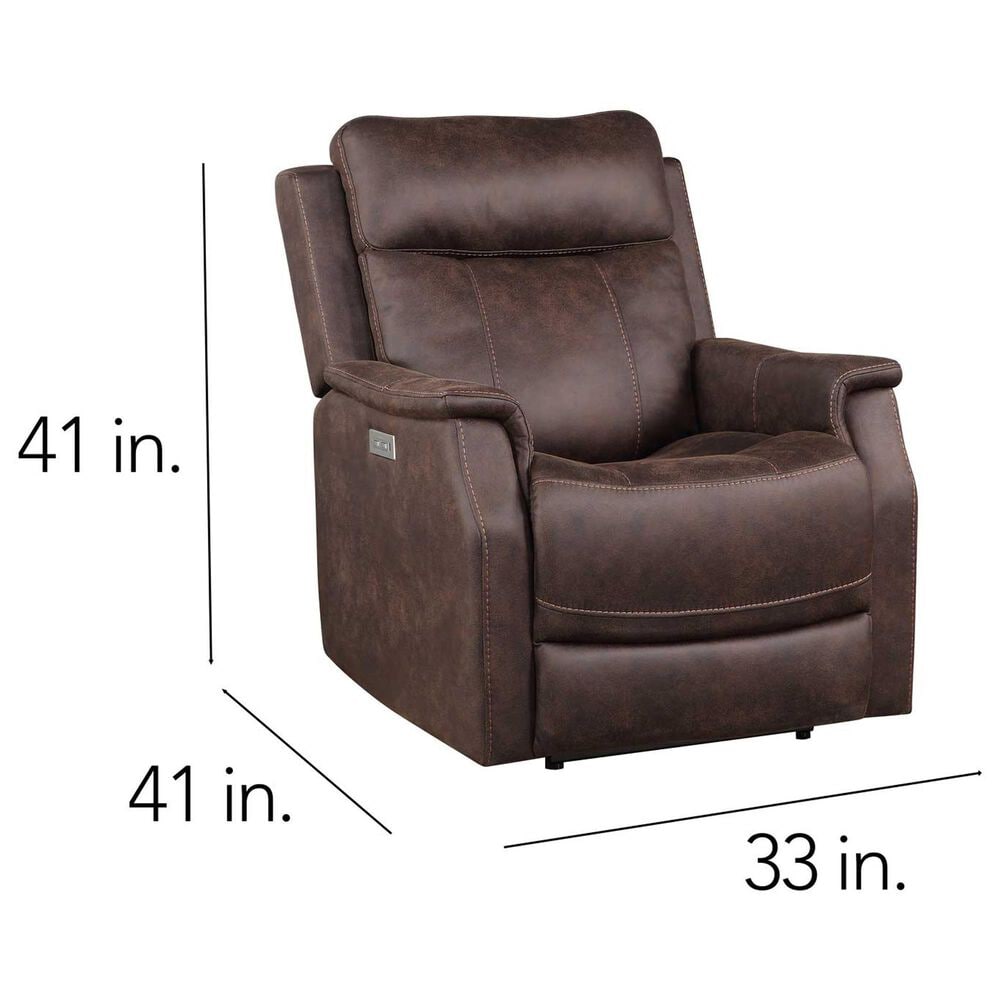 Steve Silver Valencia Dual-Power Recliner in Walnut, , large