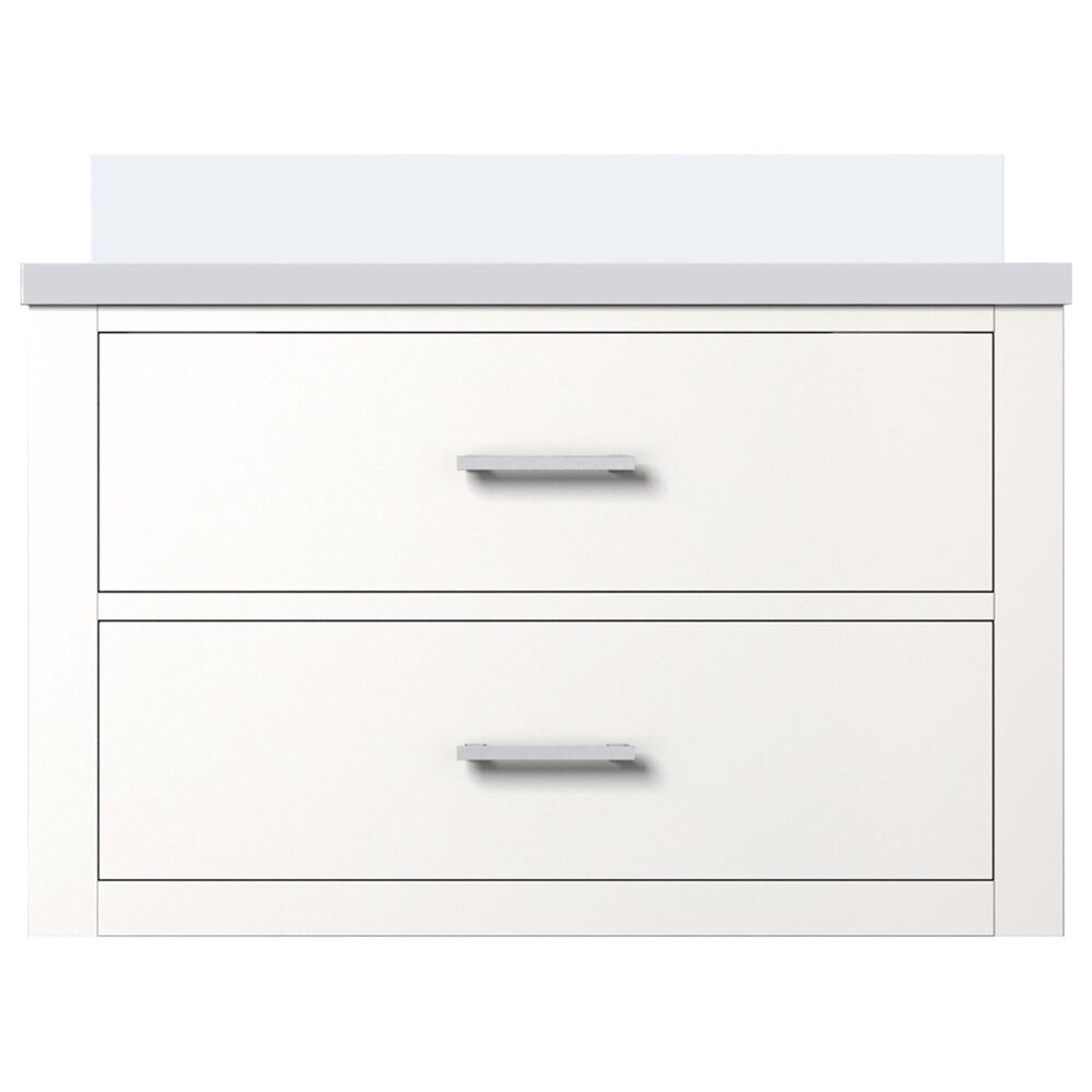 Lexora Home Castor 30&quot; Single Bathroom Vanity in White with 2 cm White Quartz Top and Rectangular Sink, , large