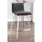 Lumisource Mason Swivel Counter Stool with Black Cushion in Stainless Steel and Walnut (Set of 2), , large