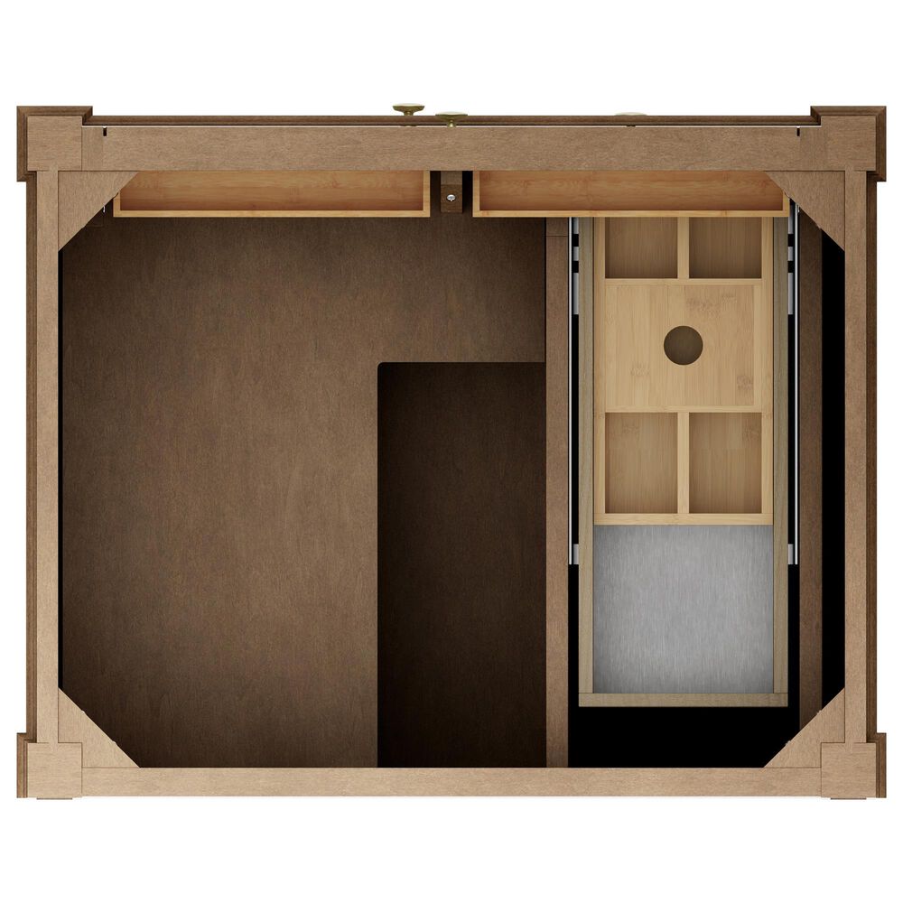 James Martin Brittany 30" Single Bathroom Vanity in Pecan with 3 cm White Zeus Silestone Top and Rectangular Sink, , large