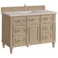 James Martin Vanities Lorelai 48" Single Vanity in Whitewashed Oak with 3 cm Eternal Jasmine Pearl Quartz Top, , large