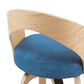 Armen Living Sonia Swivel Counter Height Stool with Blue Upholstery in Oak, , large