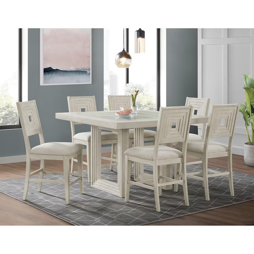 Elements Avalanche 9-Piece Counter Height Dining Set in Antique White, , large