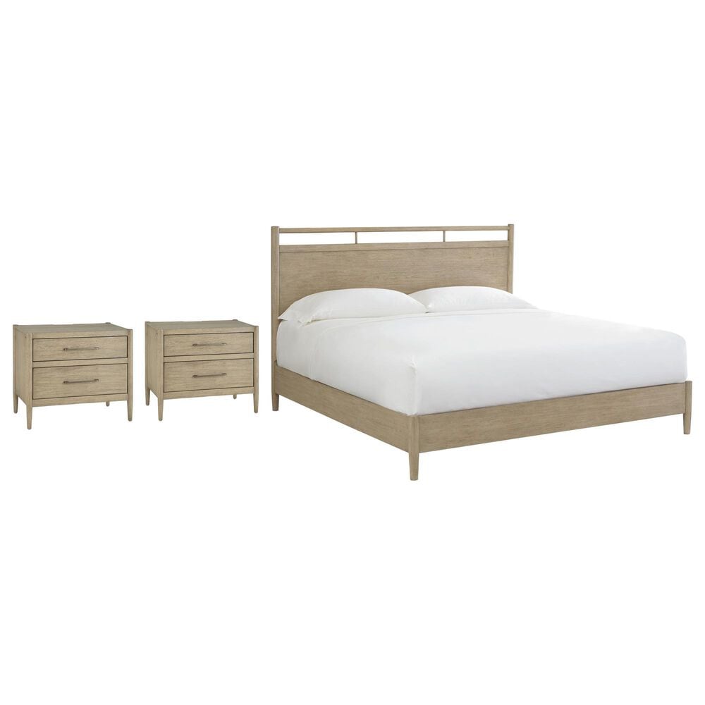 Aspen Furniture, Inc. Shiloh Queen Bed and Two Nightstands in Slate Champagne, , large