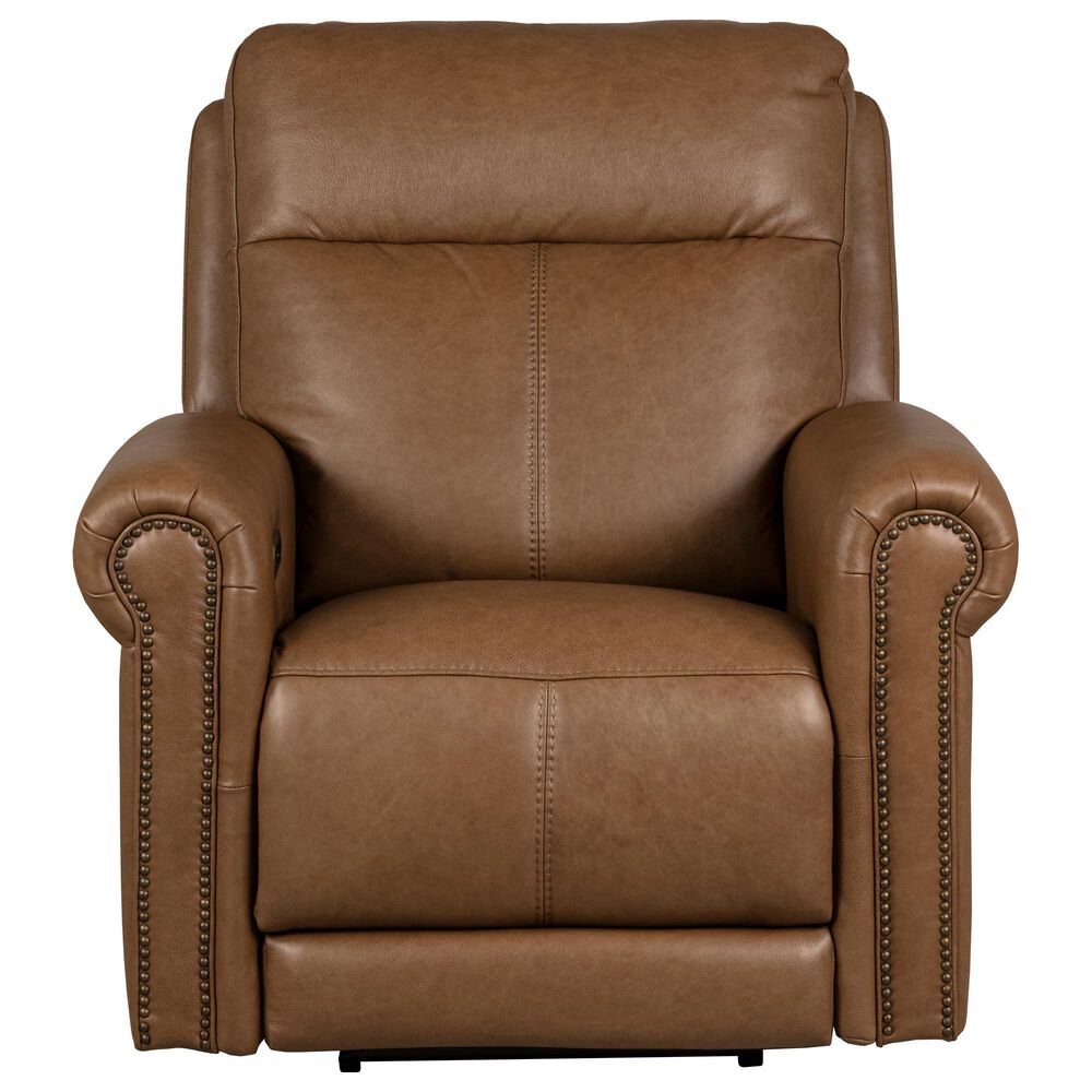 Flexsteel Alexander Power Leather Recliner in Tawny, , large
