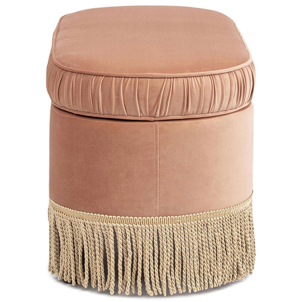 Jennifer Taylor Home Serena Storage Bench with Tufted Bullion Fringe in Peach Orange, , large