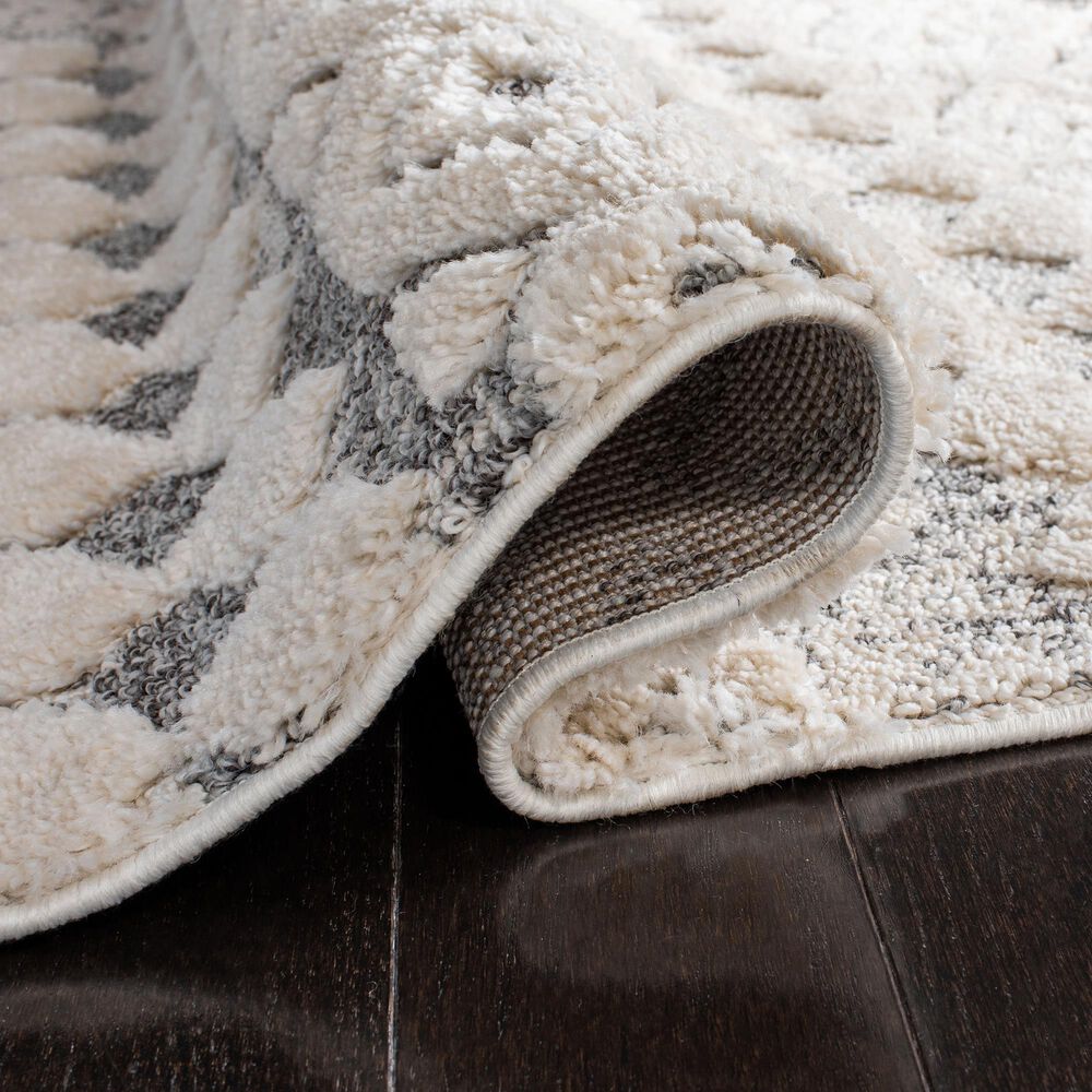 Safavieh Martha Stewart Lucia Shag MSR0737A 2&#39;6&quot; x 3&#39;9&quot; White and Light Grey Area Rug, , large