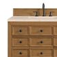 James Martin Vanities Malibu 72" Double Bathroom Vanity in Amber Birch with 3 cm Eternal Marfil Quartz Top and Rectangular Sinks, , large