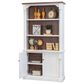 Wycliff Bay Durham 3-Shelf Adjustable Bookcase in Weathered White and Cherry, , large