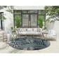Nourison Garden Oasis GOA02 Navy 8" Round Indoor/Outdoor Area Rug, , large