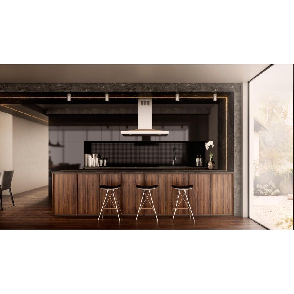 Elica Salice 42" Island Mount Convertible Hood in Stainless Steel, , large