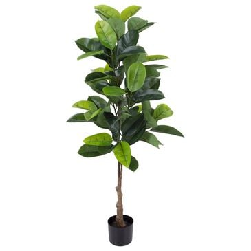 Timberlake 51" Artificial Rubber Tree with Pot in Green, , large